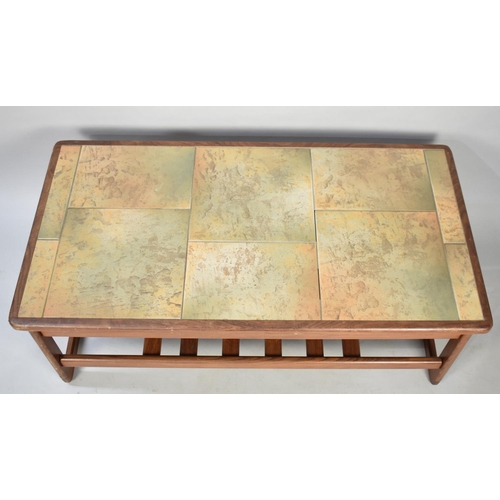 599 - A 1970s Tile Top Coffee Table, 102x55cms