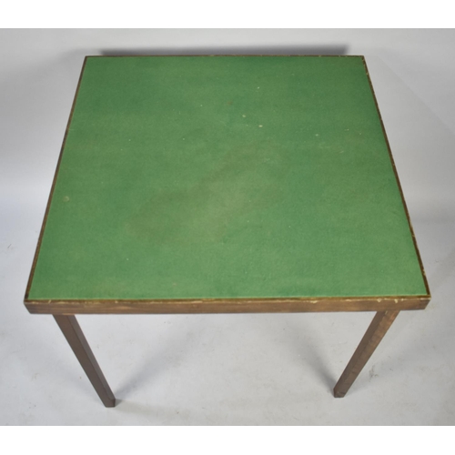 612 - A Mid 20th Century Beize Top Folding Leg Whist Table