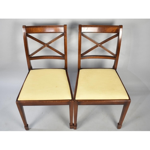 621 - A Pair of Mahogany Framed Side Chairs