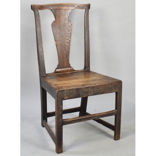 624 - A 19th Century Oak Side Chair with Vase Splat Back