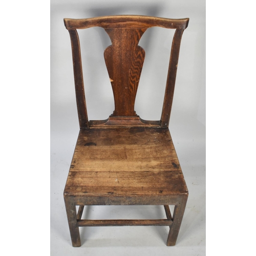 624 - A 19th Century Oak Side Chair with Vase Splat Back