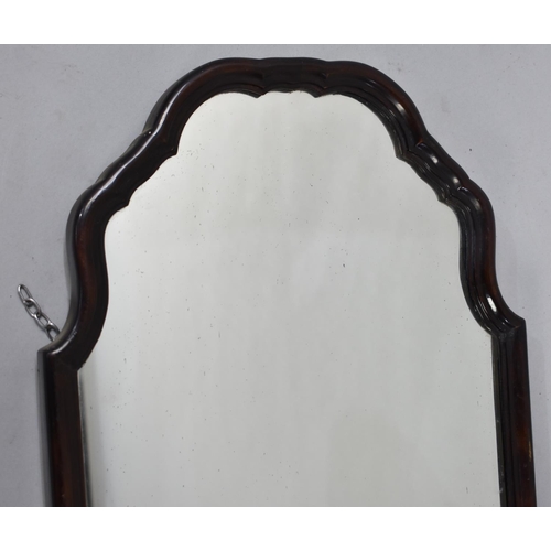 633 - A Mahogany Framed Rectangular Dressing Mirror, 36x124cm