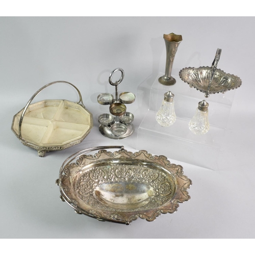 636 - A Collection of Various Metalwares to Comprise Baskets, Candle Stand etc