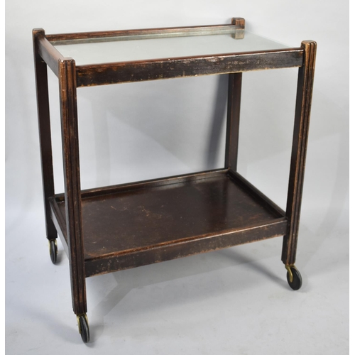 637 - A Mid 20th Century Two Tier Trolley, On Casters, 62x68x69cm high