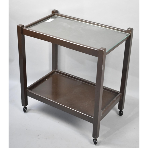 640 - A Mid 20th Century Two Tier Trolley on Caster Supports, 62x68x69cm high