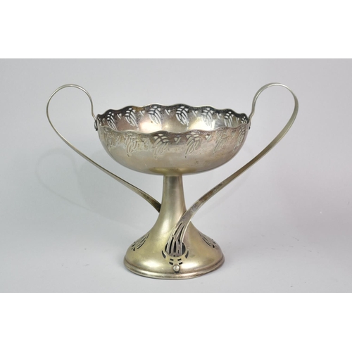 71 - A WMF Silver Plated Two handled Centrepiece Bowl in the Secessionist Style, 32cms Wide and 24cms Hig... 