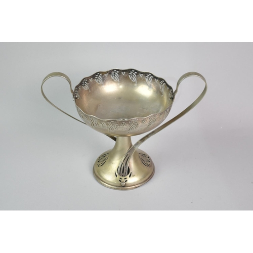 71 - A WMF Silver Plated Two handled Centrepiece Bowl in the Secessionist Style, 32cms Wide and 24cms Hig... 