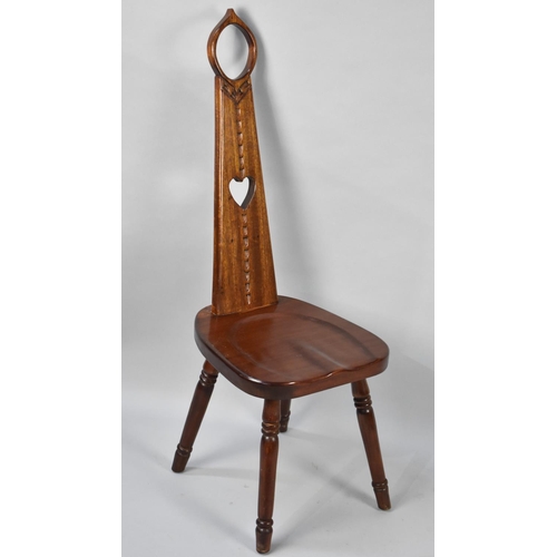 87 - A Mid 20th Century Welsh Mahogany Spinning Chair with Pierced Back Splat