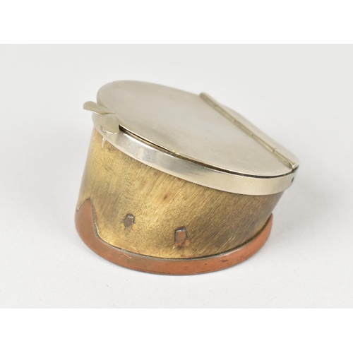 1 - A Late Victorian/Edwardian Hoof Snuff Box with Silver Plate Mounted Hinged Lid and Bronze Horseshoe,... 