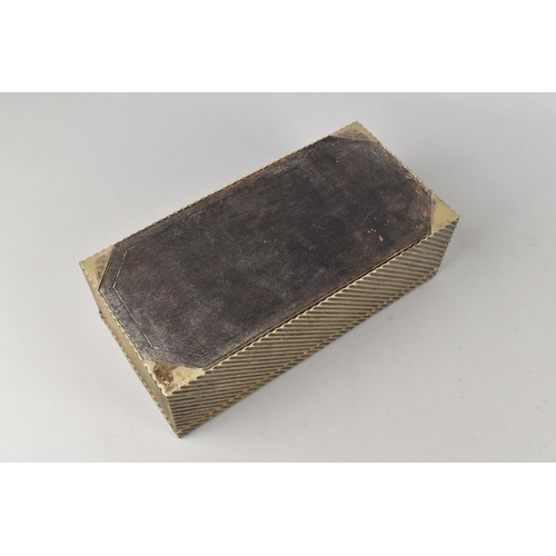 48 - A Late Victorian Ribbed Silver Plate Cigarette Box of Rectangular Form, the One Corner with Monogram... 