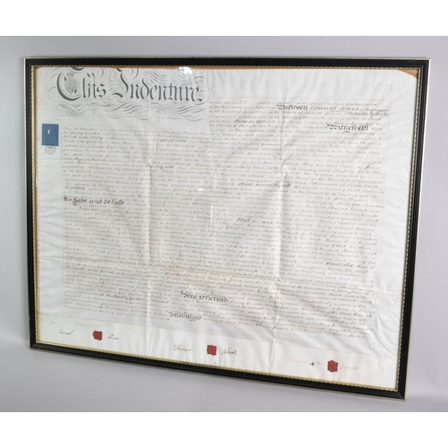 567 - A Framed Indenture, Subject 78x61cms