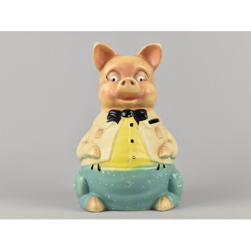 63 - A Mid Century Novelty Ellgreave Ceramic Money Bank, Mr Pig, 23cms High