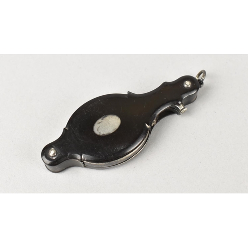 7 - A 19th Century White Metal Lorgnette in Ebonized Case