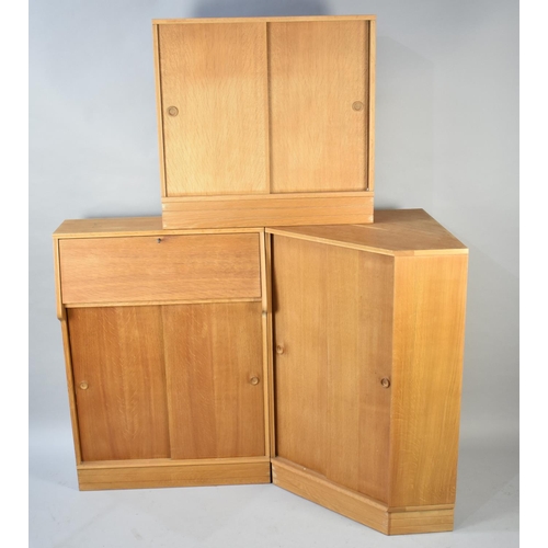 476 - Three Mid Century Units to Comprise Bureau Cabinet, Corner Cabinet and Further Cabinet