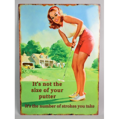 179 - A Reproduction American Style Golfing Sign in the Form of an Enamelled Sign, 50x70cms