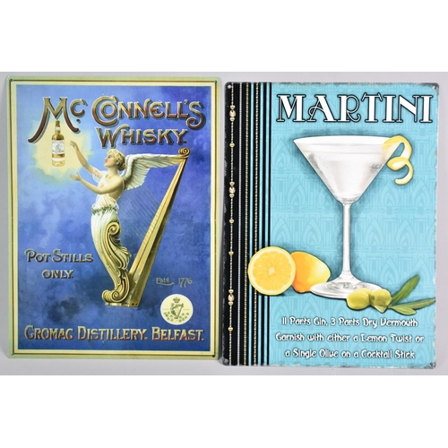 183 - Two Reproduction Vintage Signs for Martini and McConnell's Whisky, Each 40x30cms