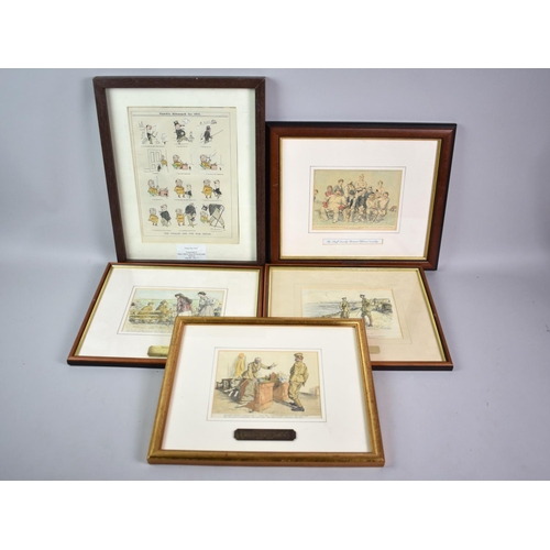 185 - A Collection of Five Military Cartoon Engravings