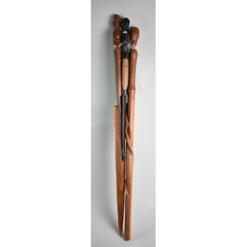 198 - A Collection of Four African Souvenir Spear Sticks, 85cms Long