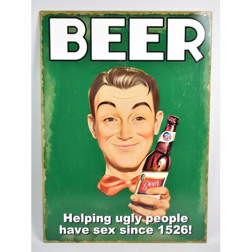 202 - A Reproduction American Style Sign Printed on Tin, Beer, 50x70cms