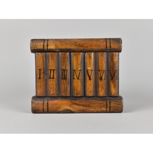 40 - A Middle Eastern Olive Wood Puzzle Box, the Hinged Lid with Carved Decoration, Complete with Key and... 