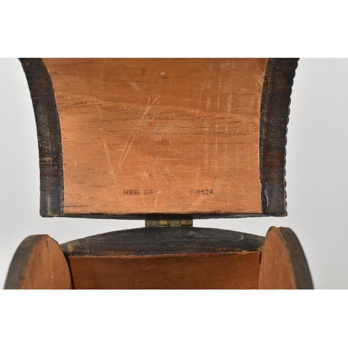 41 - An Edwardian Oak Novelty Box in the Form of a Barrel, Four Ball Feet, 10cm Wide and 12cm High