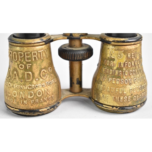 43 - A Pair of Opera Glasses Inscribed 'Property of UAD Co, Charing Cross Road, London' Together with a M... 