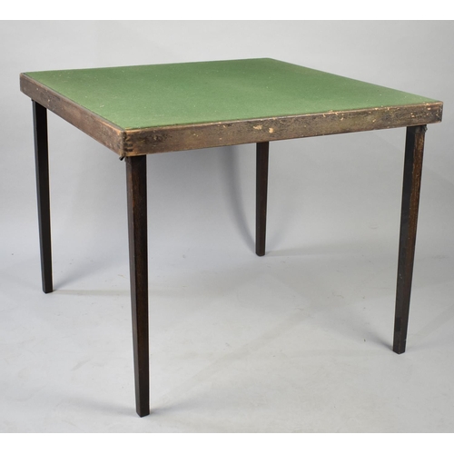 457 - A Baize Topped Whist Table with Folding Legs, 76cms Square