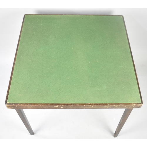 457 - A Baize Topped Whist Table with Folding Legs, 76cms Square