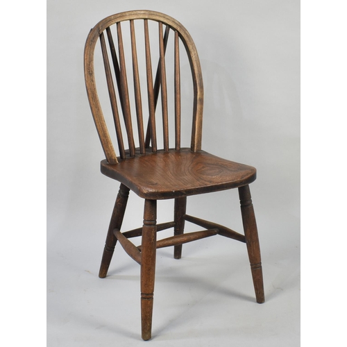 470 - A Late 19th Century Elm Seated Kitchen Chair