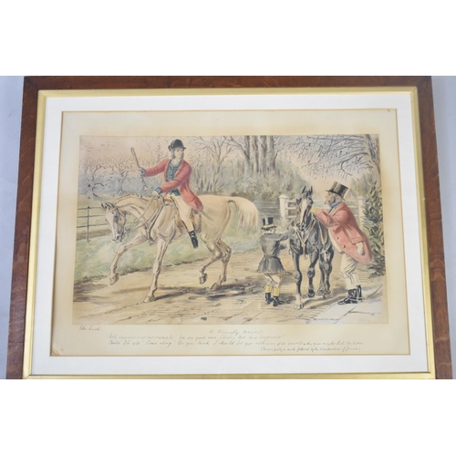 480 - A Set of Four Oak Framed Hunting Lithograph Prints by John Leech, Each 60x50cms