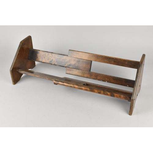 52 - A Small Wooden Booktrough Slide, 13.5cms Wide When Closed