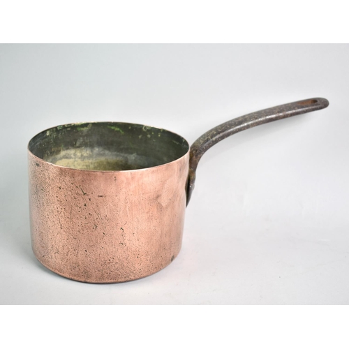 74 - A Victoria Copper Saucepan with Iron Handle, 17cms Diameter