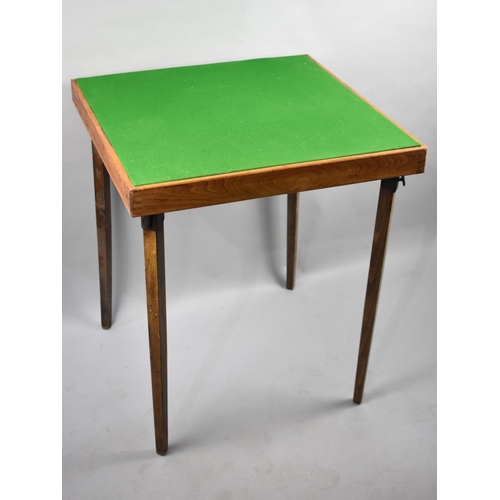 79 - A Baize Topped Square Whist Table with Folding Legs, 60.5cms