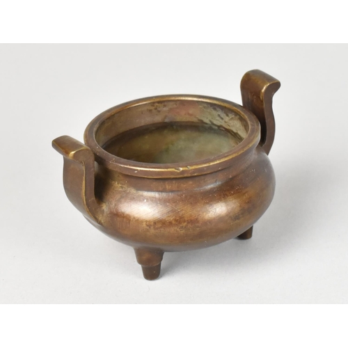 15 - A Reproduction Miniature Chinese Bronze Censer, Ming Four Character Mark to Base, 4cms High