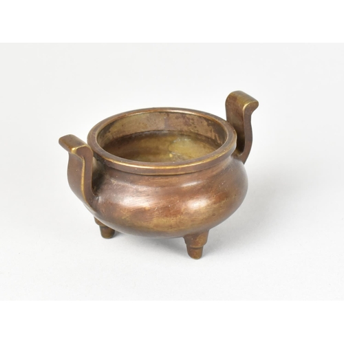 15 - A Reproduction Miniature Chinese Bronze Censer, Ming Four Character Mark to Base, 4cms High