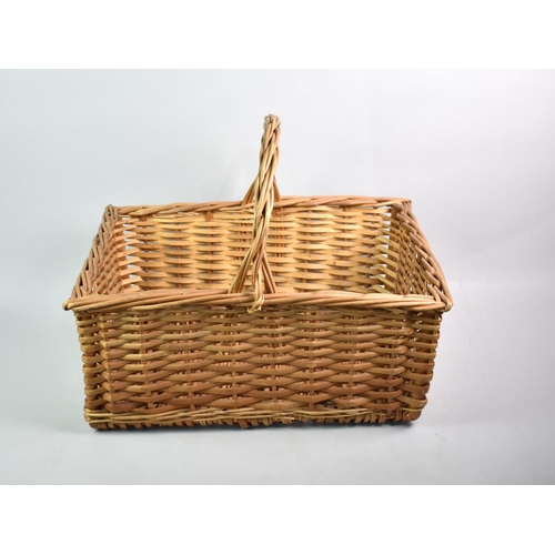 187 - A Wicker Basket together with a Wicker Tray, Basket 57cms Wide