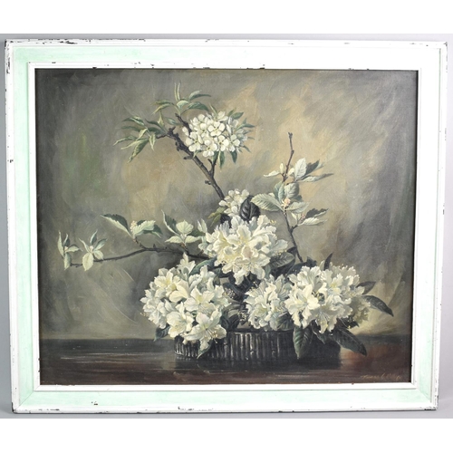 194 - A Framed Oil on Board, Still Life, Flowers, Signed Thomas G Hill '60, 60x50cms