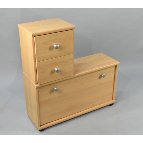 195 - A Modern Bedroom Chest of Two Short and Four Long Drawers, 75cms Wide, with Condition Issues togethe... 