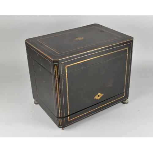 2 - A 19th Century Coromandel Fitted Decanter Box with Hinged Top and Front Flanked by Carrying Handles ... 