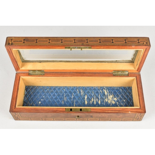 5 - A Late Victorian/Edwardian Tunbridge Ware Style Ladies Glove/Jewellery Box of Rectangular Form Havin... 