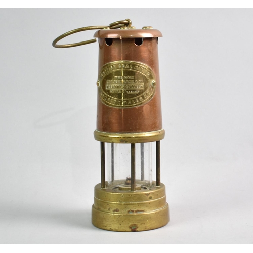 61 - A Vintage Copper and Brass Miners Safety Lamp for the Aberaman Colliery by The British Coal Mining C... 