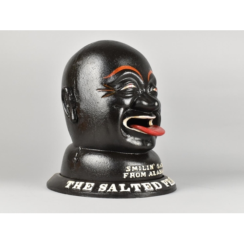 65 - A Reproduction Cast Metal Money Bank, Salted Peanut Man, 34cms High. This item is listed on the basi... 