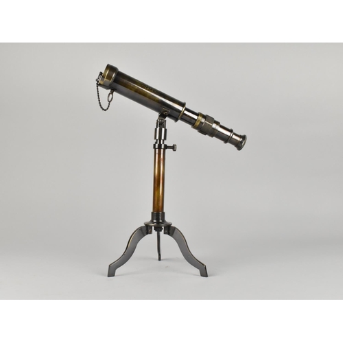 72 - A Reproduction Desktop Telescope as Made by W. Ottway and Co Ltd, London 1915, Telescope 25cms Long