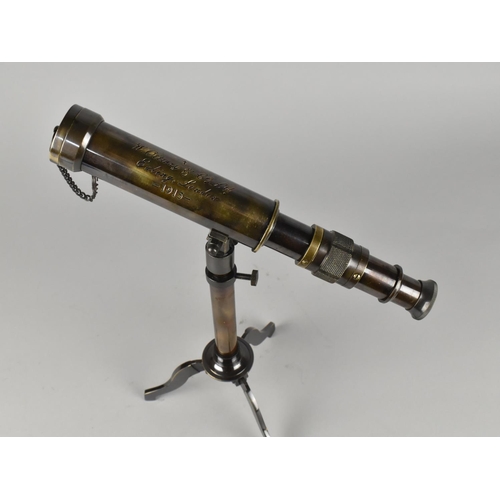 72 - A Reproduction Desktop Telescope as Made by W. Ottway and Co Ltd, London 1915, Telescope 25cms Long