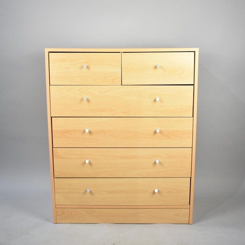 195 - A Modern Bedroom Chest of Two Short and Four Long Drawers, 75cms Wide, with Condition Issues togethe... 