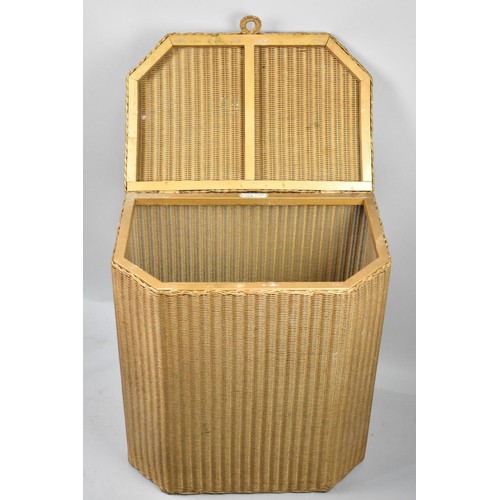 518 - A Gilt Lloyd Loom 'Lusty' Lift Top Linen Box, 49cms Wide and 53cms High