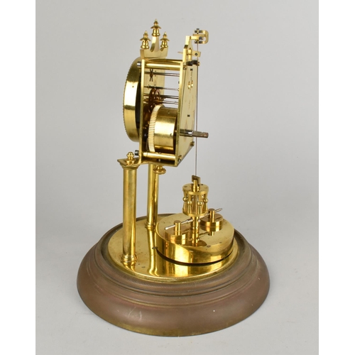 102 - A Presentation Brass Torsion Clock with Enamelled Base Under Glass Dome with Inscription to Base, Pr... 