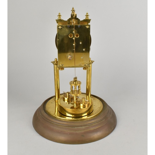 102 - A Presentation Brass Torsion Clock with Enamelled Base Under Glass Dome with Inscription to Base, Pr... 