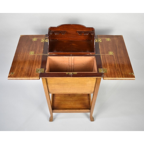 116 - An Early 20th Century Mahogany Drinks Table Cabinet, the Top with Twin Hinged Flaps Opening to Revea... 