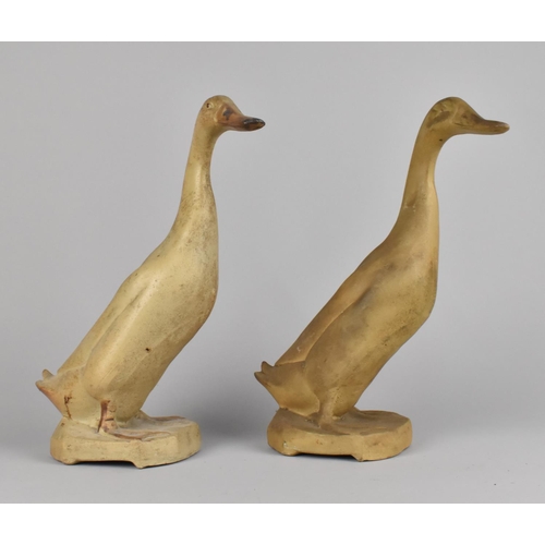 177 - Two Hillstonia Stoneware Ducks, One Head Glued, 31cm high